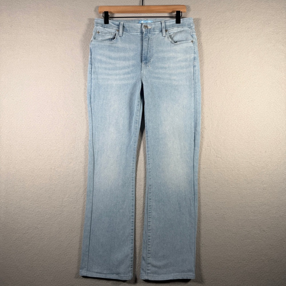 7 For All Mankind Dojo b(air) Light Wash Flare Jeans Womens 31
